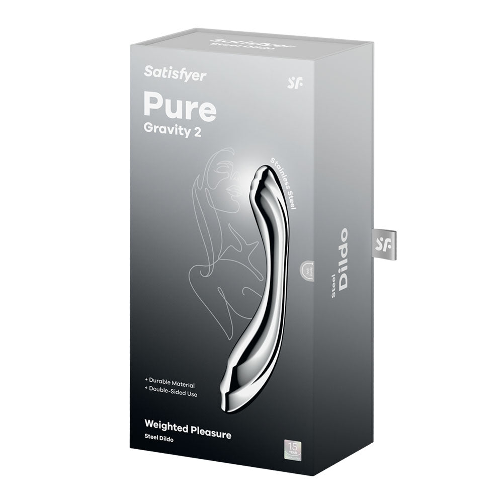 Satisfyer Pure Gravity 2 - Chrome Steel Dildo