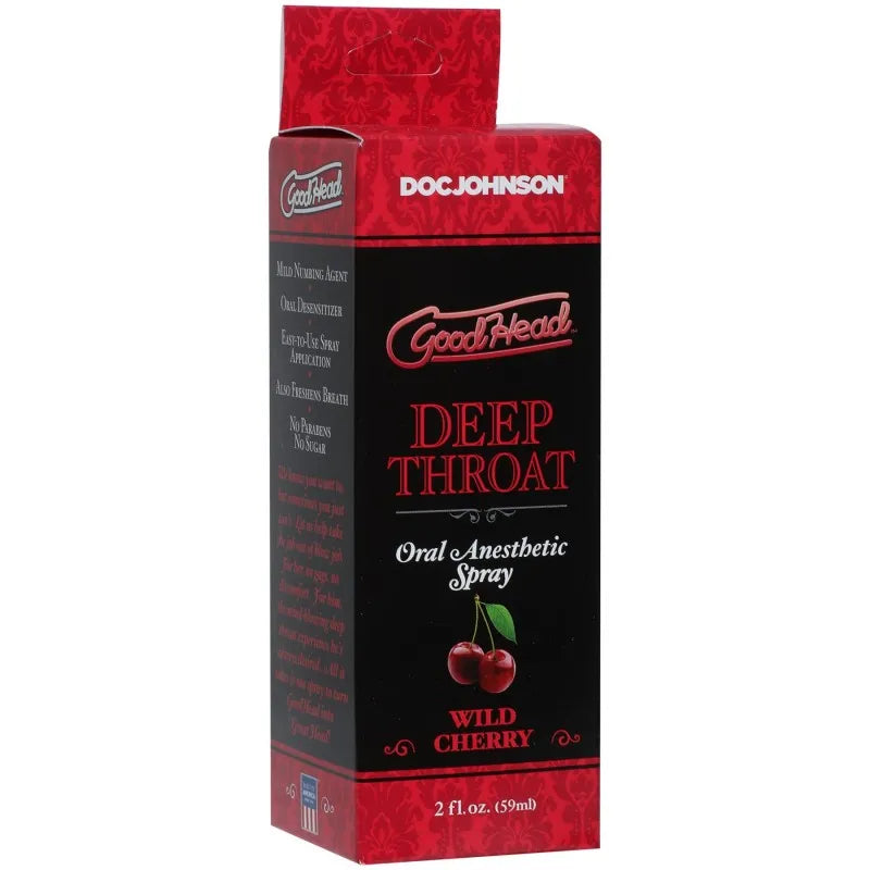 Doc johnson Goodhead, deep throat spray, box, front, Come Now Sex Shop
