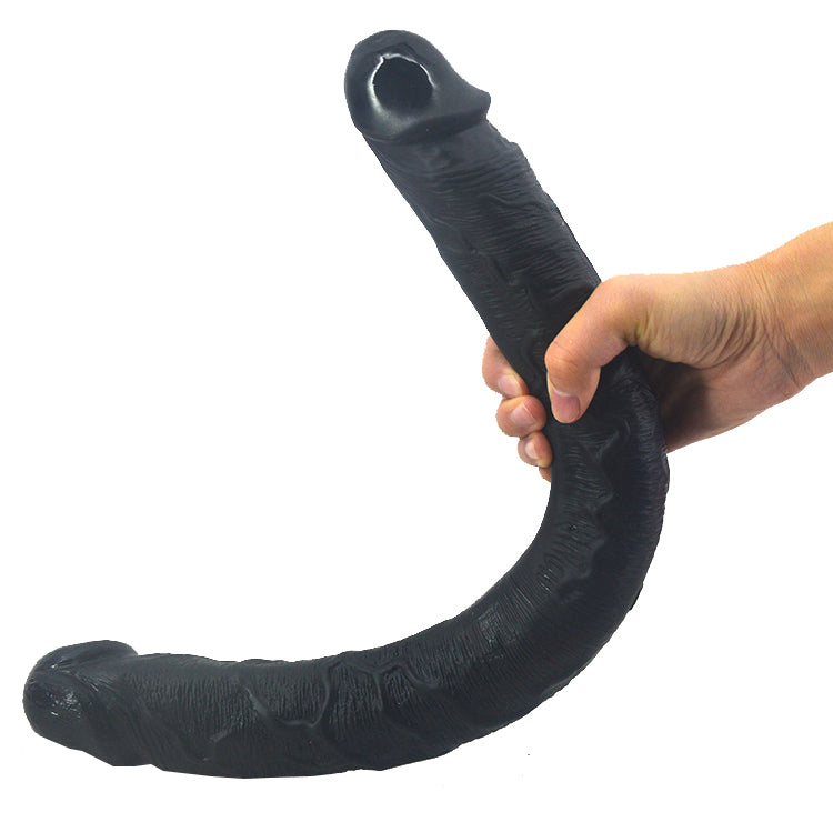 Double-ended-dildo--realistic-curved-hand
