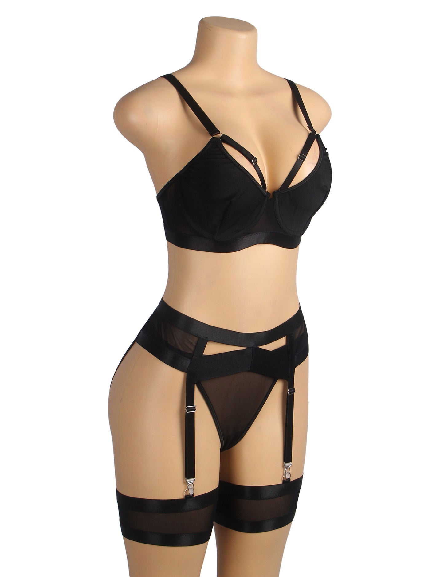 Bondage Garter Belt Bra Set