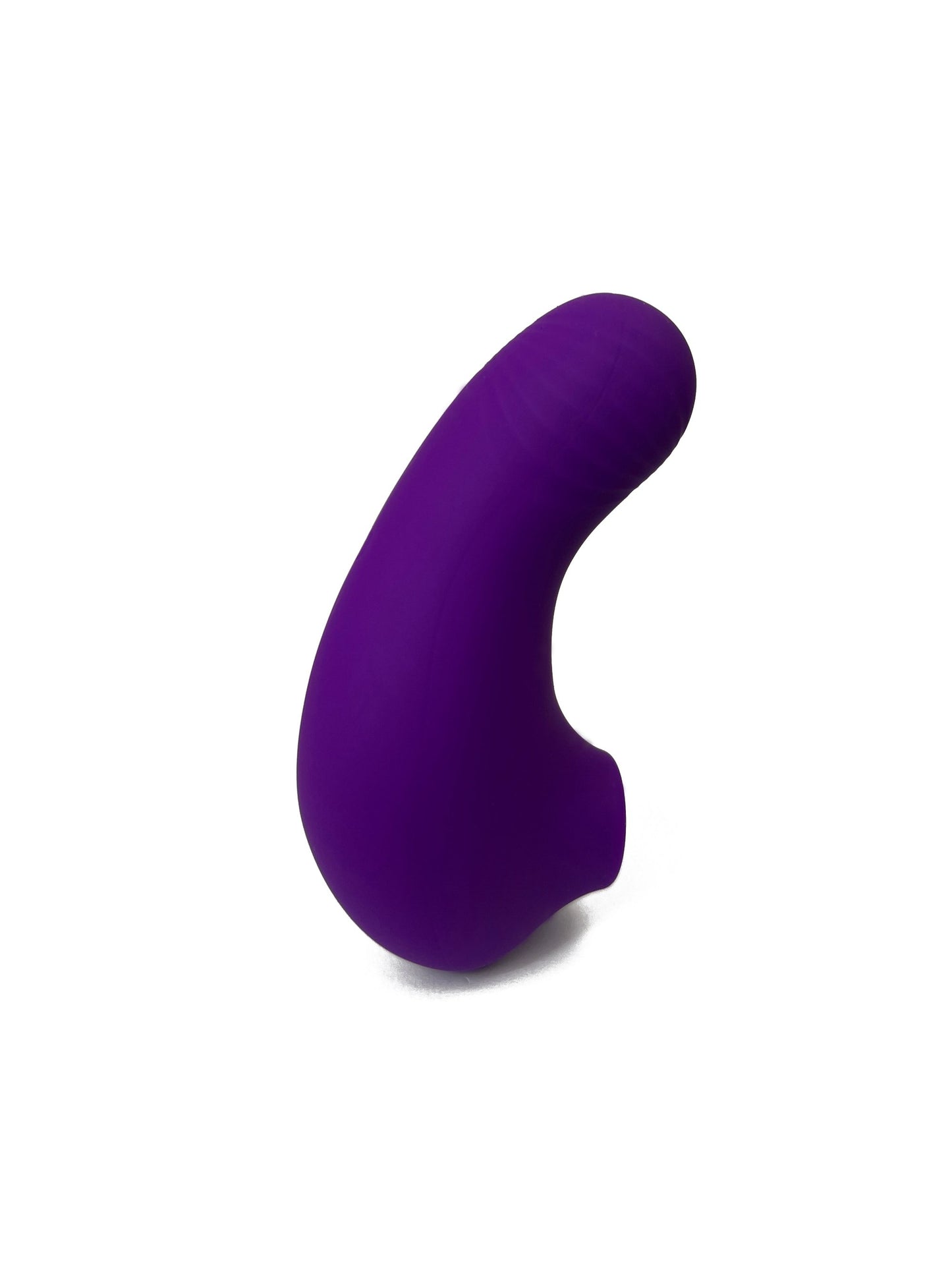 Purple clit sucker and vibrator, standing, side view, Come Now