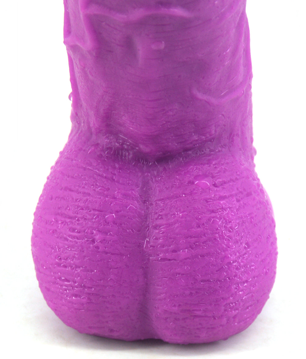 Close-up of dildo base and balls