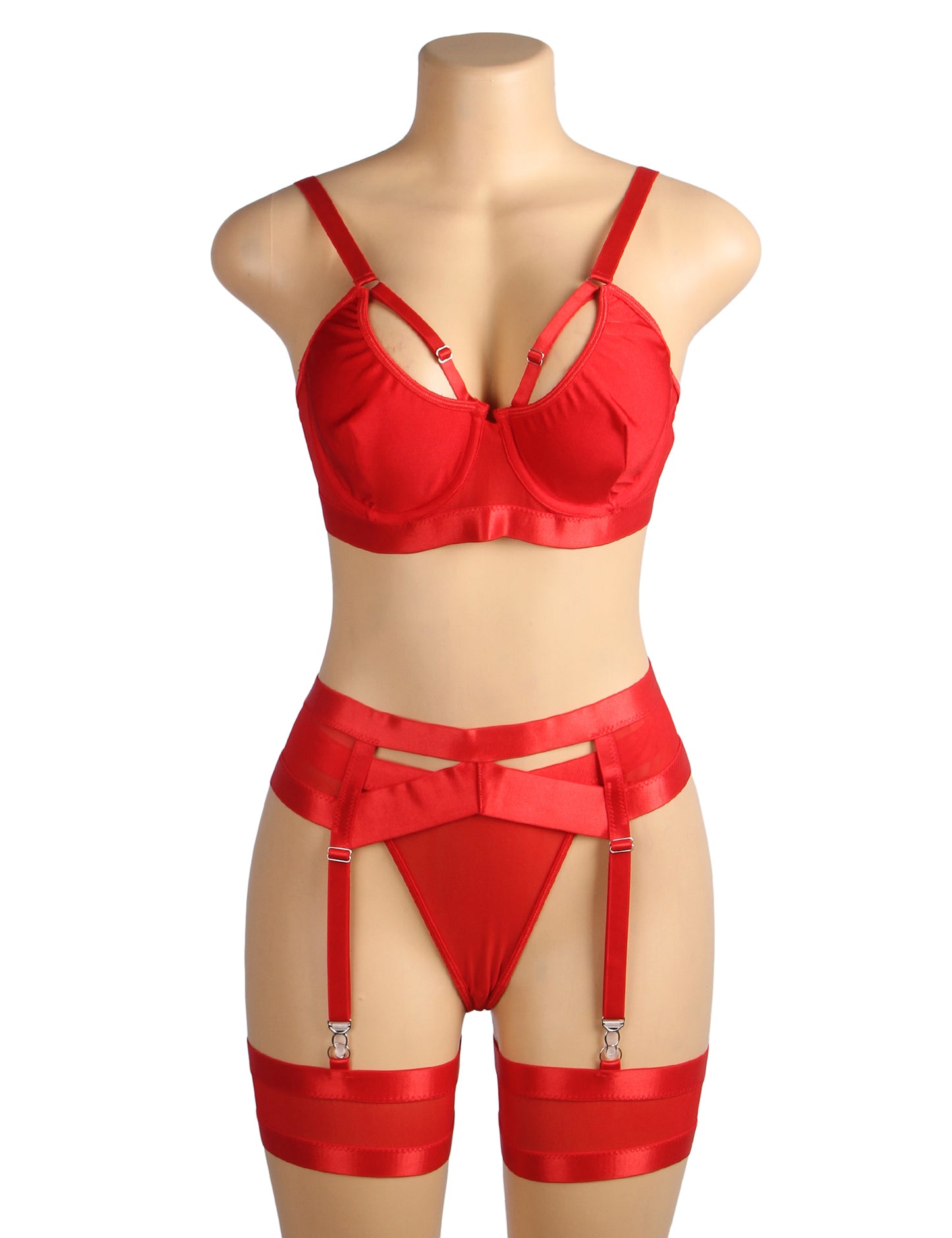 Bondage Garter Belt Bra Set
