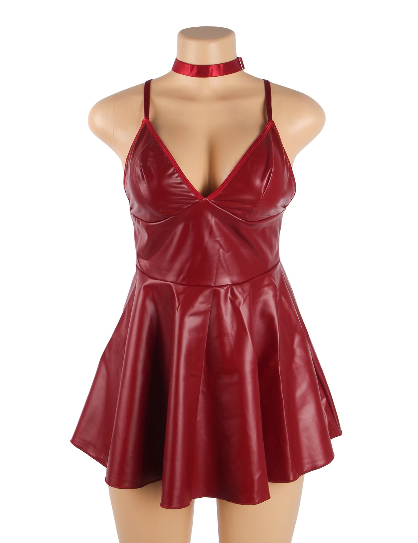 PU Leather Suspender Sexy Nightdress