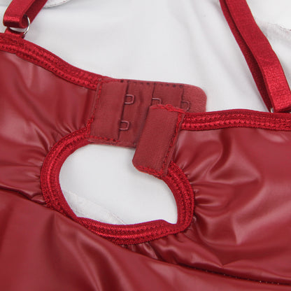PU Leather Suspender Sexy Nightdress