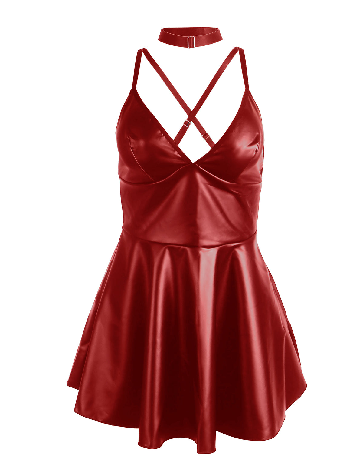 PU Leather Suspender Sexy Nightdress