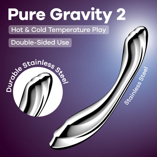 Satisfyer Pure Gravity 2 - Chrome Steel Dildo