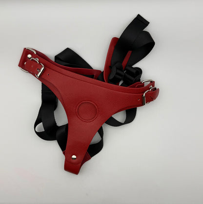 Cowhide Leather Strap On Harness