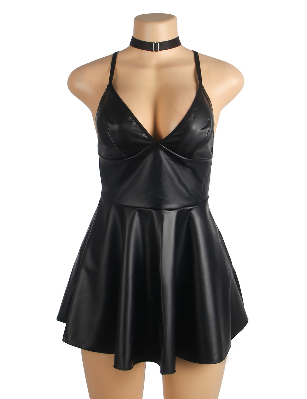 PU Leather Suspender Sexy Nightdress