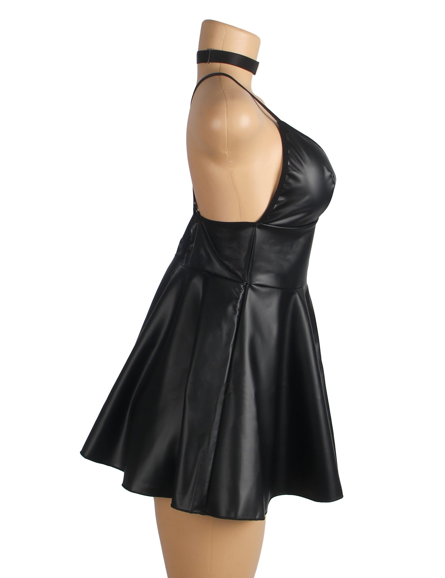 PU Leather Suspender Sexy Nightdress
