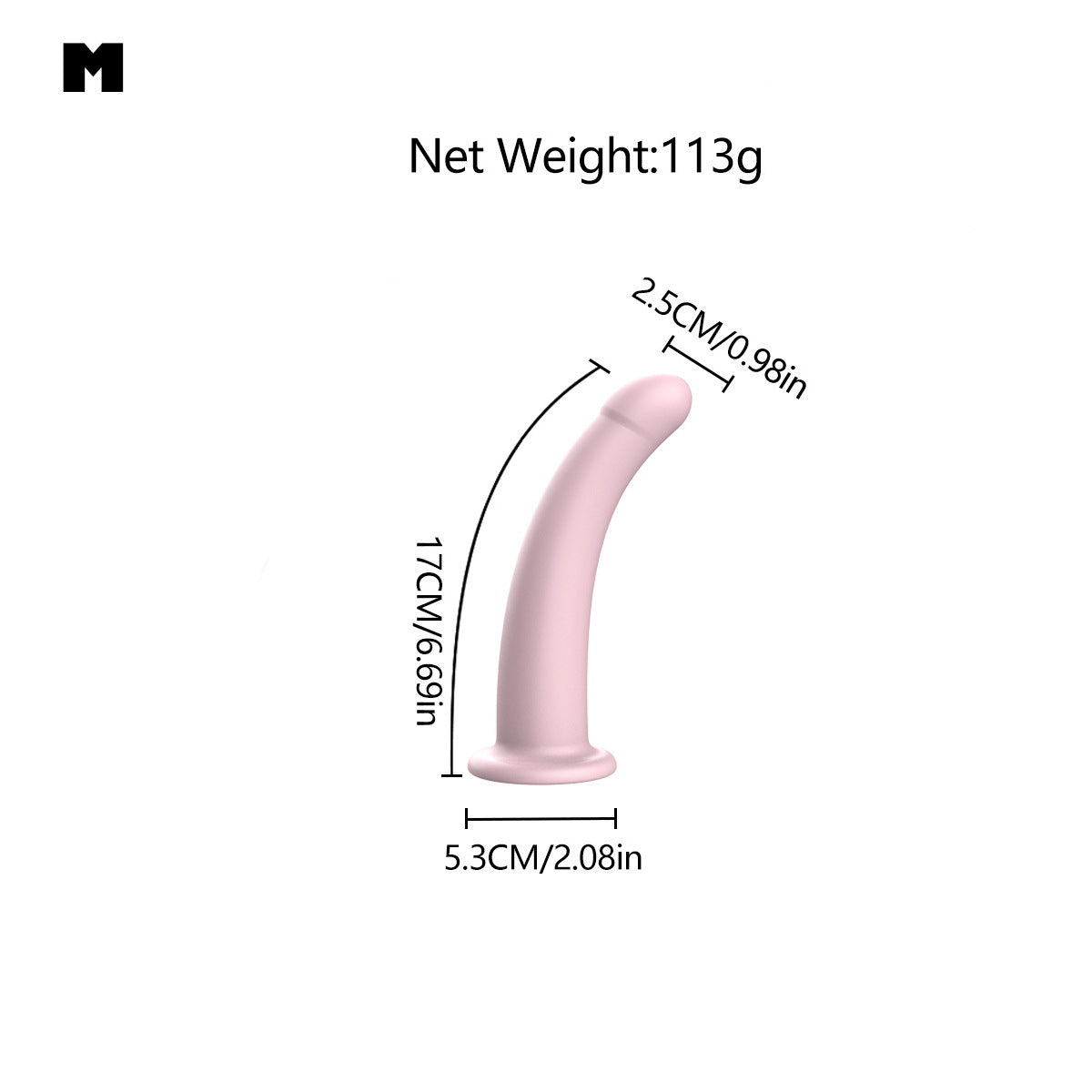 Curved Silicone Suction Cup Dildo