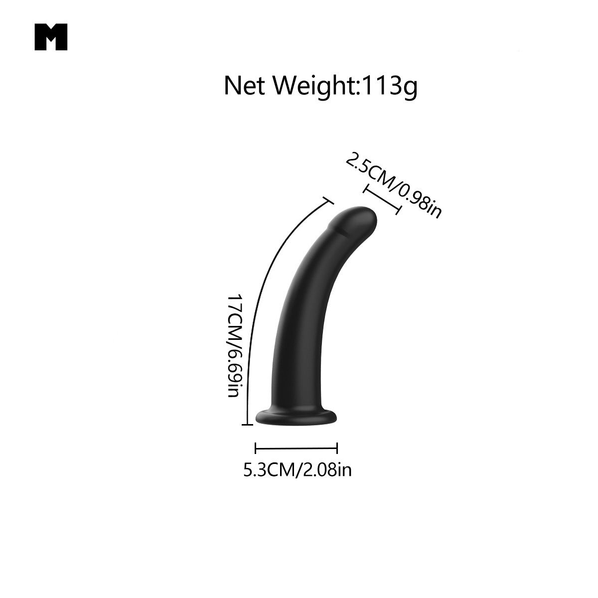 Curved Silicone Suction Cup Dildo