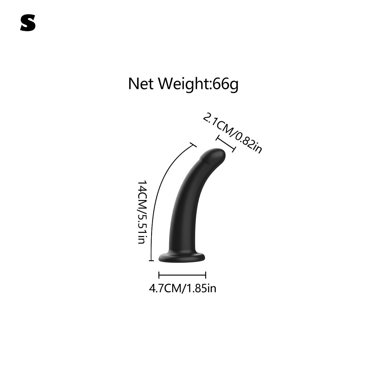 Curved Silicone Suction Cup Dildo