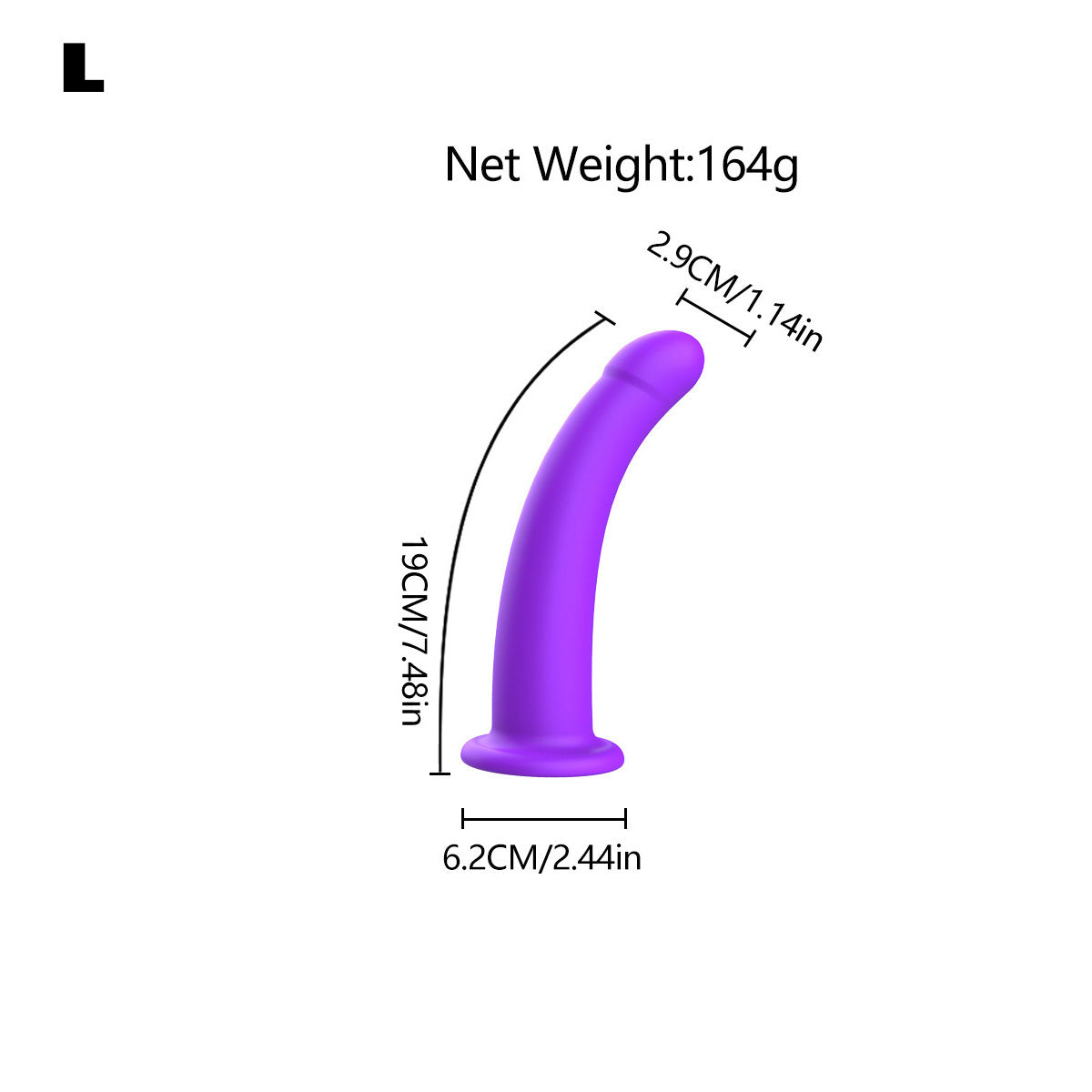 Curved Silicone Suction Cup Dildo