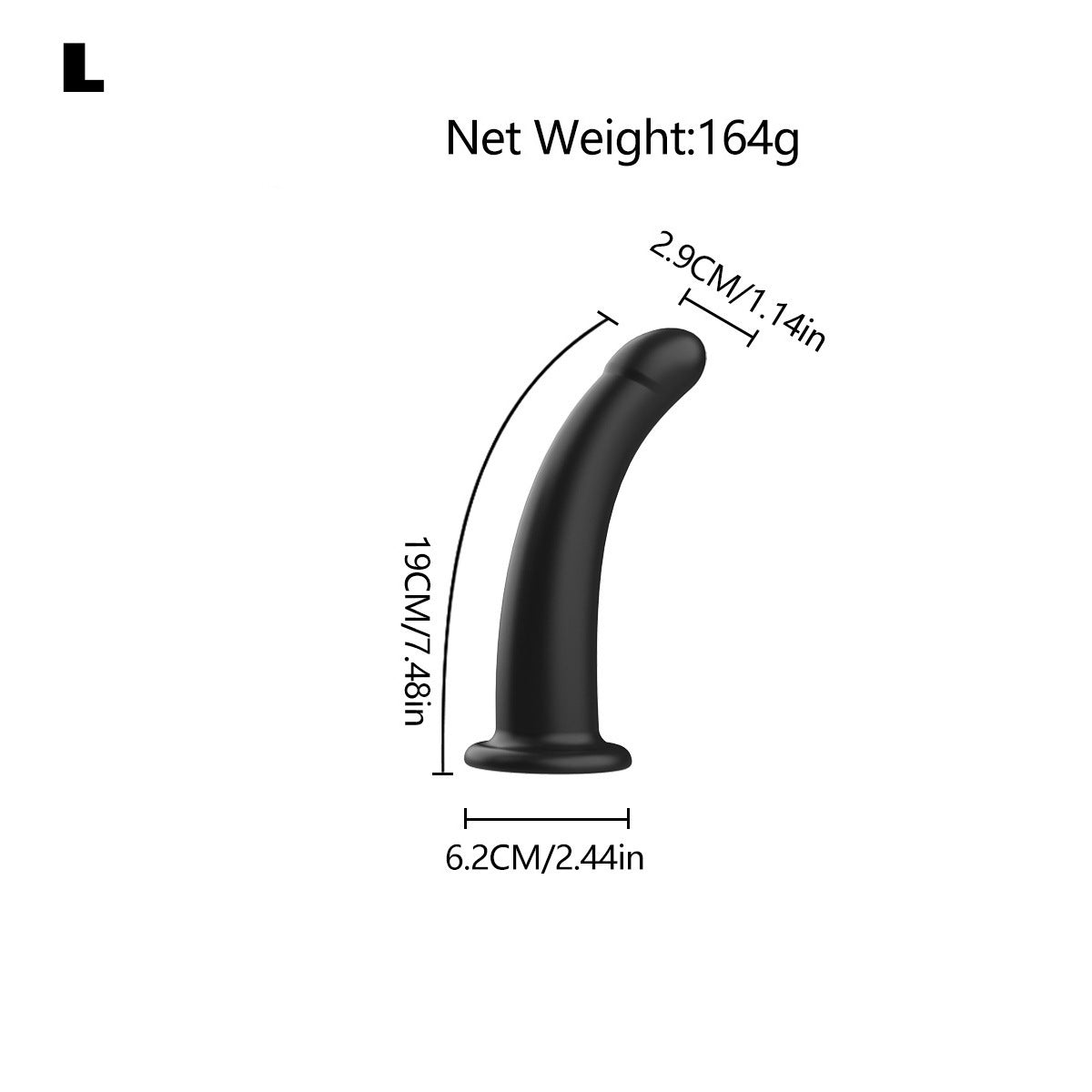 Curved Silicone Suction Cup Dildo