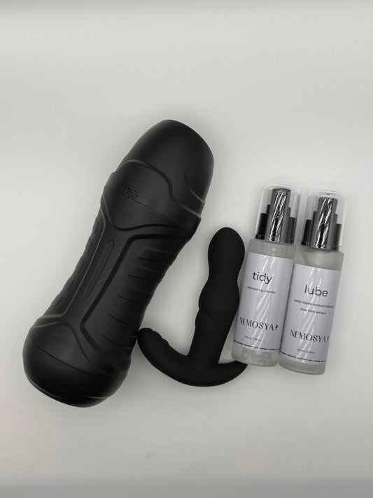 Prostate Vibrator, Electric Masturbator, Lube & Cleaner
