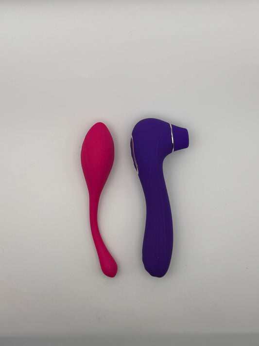 G&C Bundle - Love Egg & Double Ended Clitoral Sucking Vibrator
