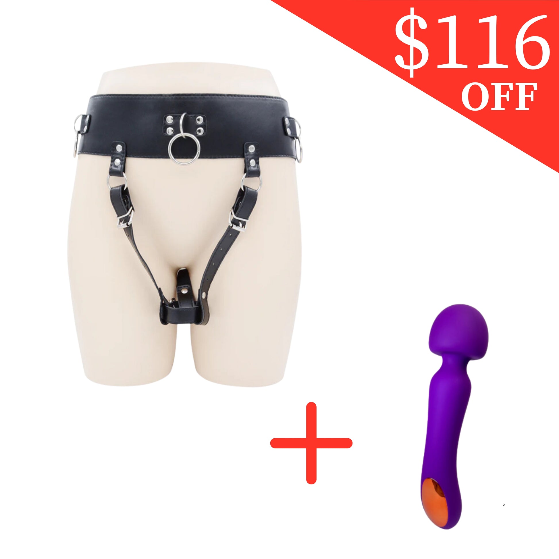 Forced-orgasm-leather-belt-magic-wand-vibrator-$116-off