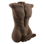 Male sex doll- full torso, 7kg, brown color , standing, left side view, Come Now