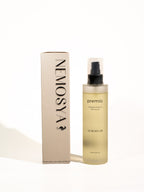 Nemosya premio, massage & body oil, 100% natural, coconut flavor, box and bottle, front angle.