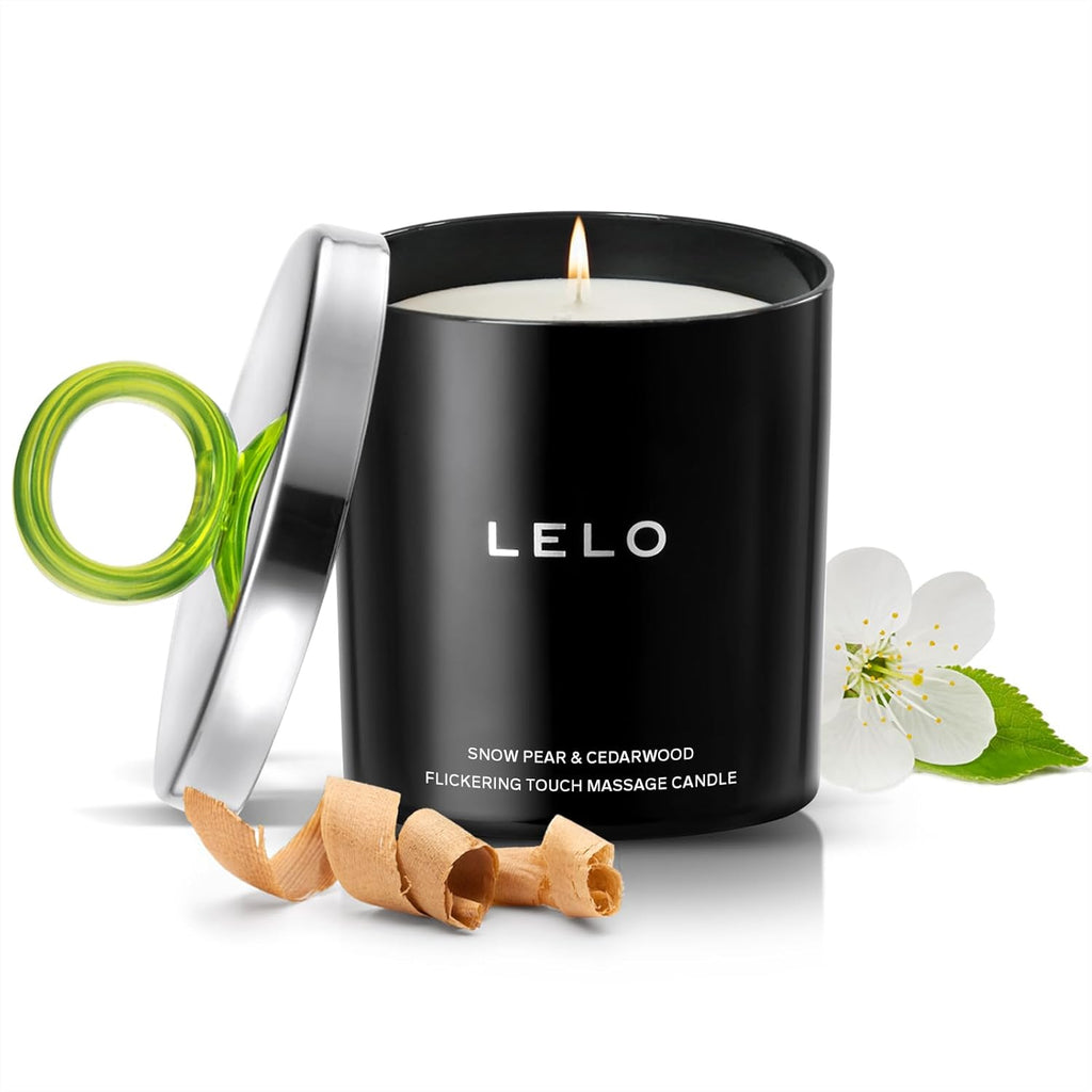 LELO Flickering Touch Massage Candle, Snow Pear and Cedarwood
