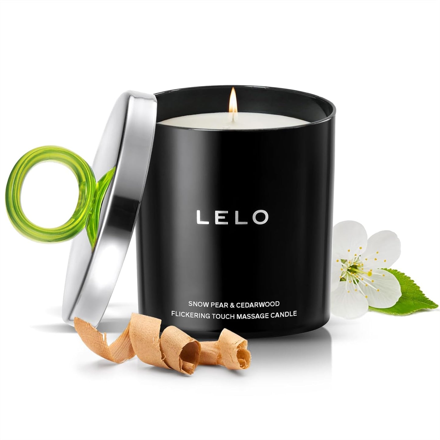 LELO Flickering Touch Massage Candle, Snow Pear and Cedarwood