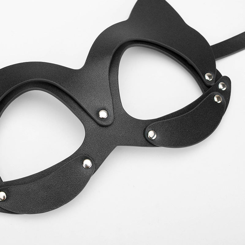 leather cosplay mask black front 