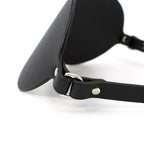 upclose view of BDSM Mask, leather, black, Come Now