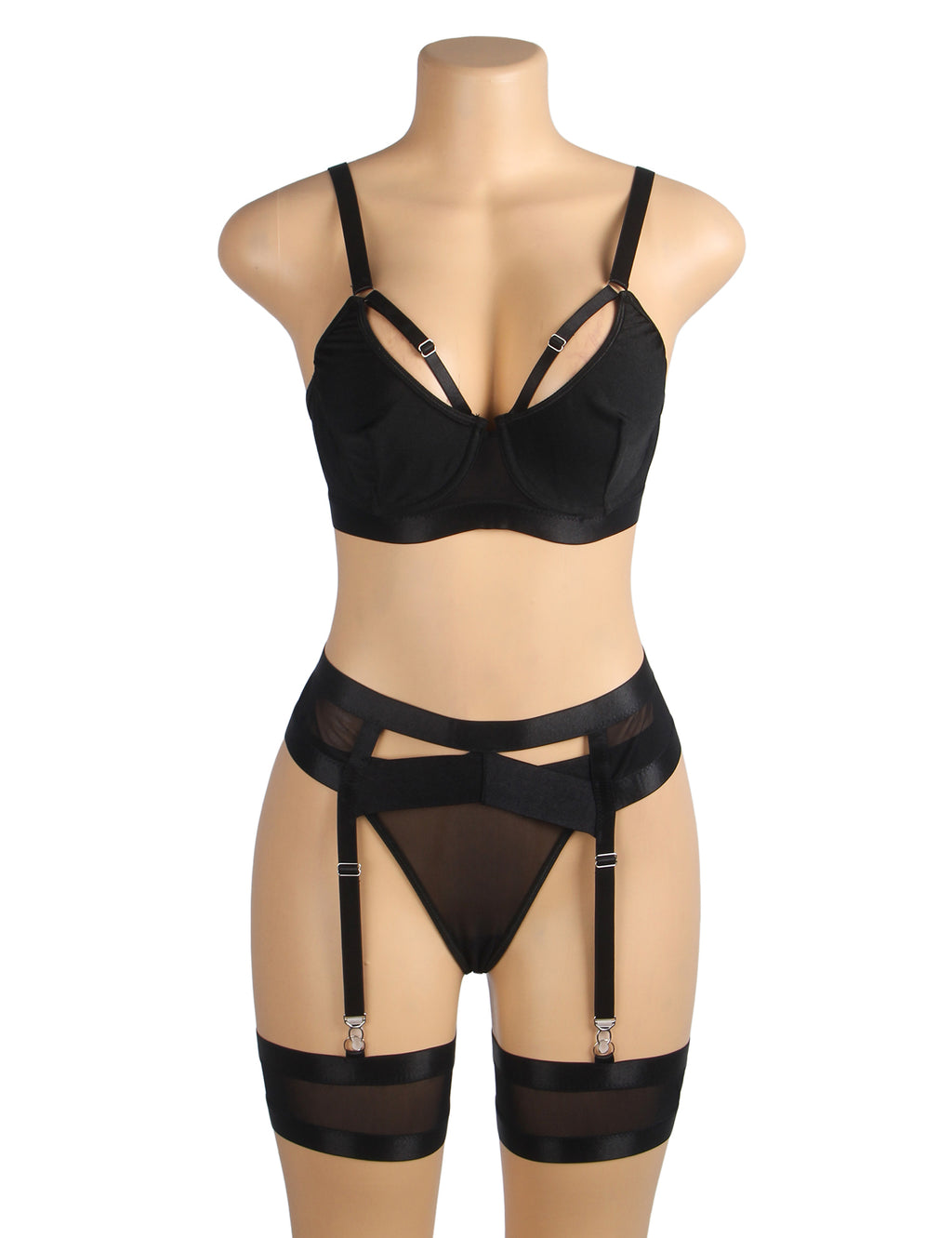 Bondage Garter Belt Bra Set