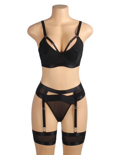 Bondage Garter Belt Bra Set