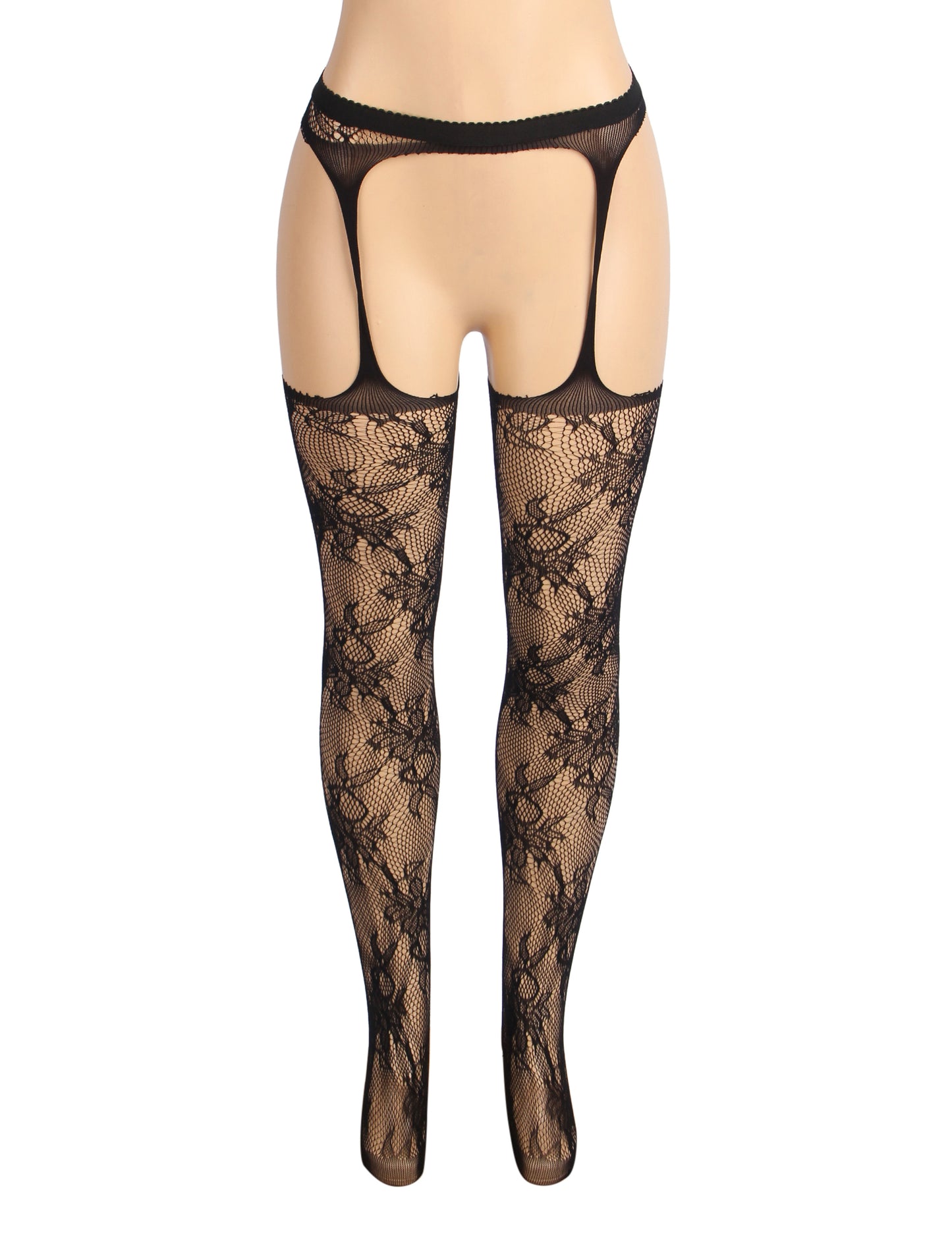 Red Sexy Floral Fishnet Pantyhose Tights