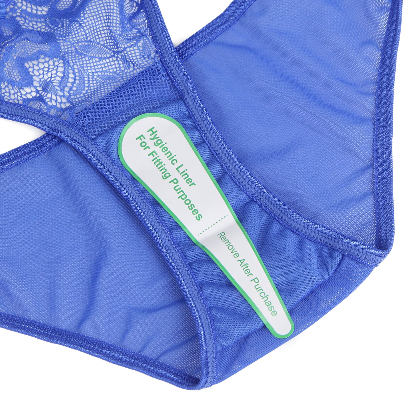 Blue Lace Low Waist Thin Straps Panty