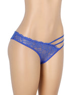 Blue Lace Low Waist Thin Straps Panty