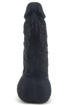 Internal view of black curved dildo shaft
