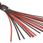 Leather BDSM whip, red and black colour, tails , Come Now 