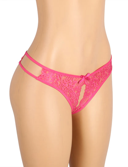 Rose Open Crotch Lace Bow Panty