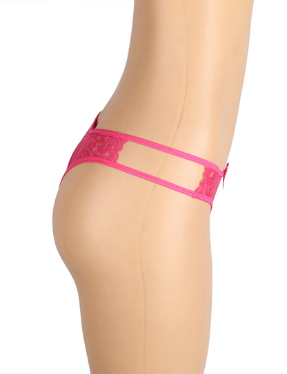 Rose Open Crotch Lace Bow Panty
