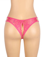 Rose Open Crotch Lace Bow Panty