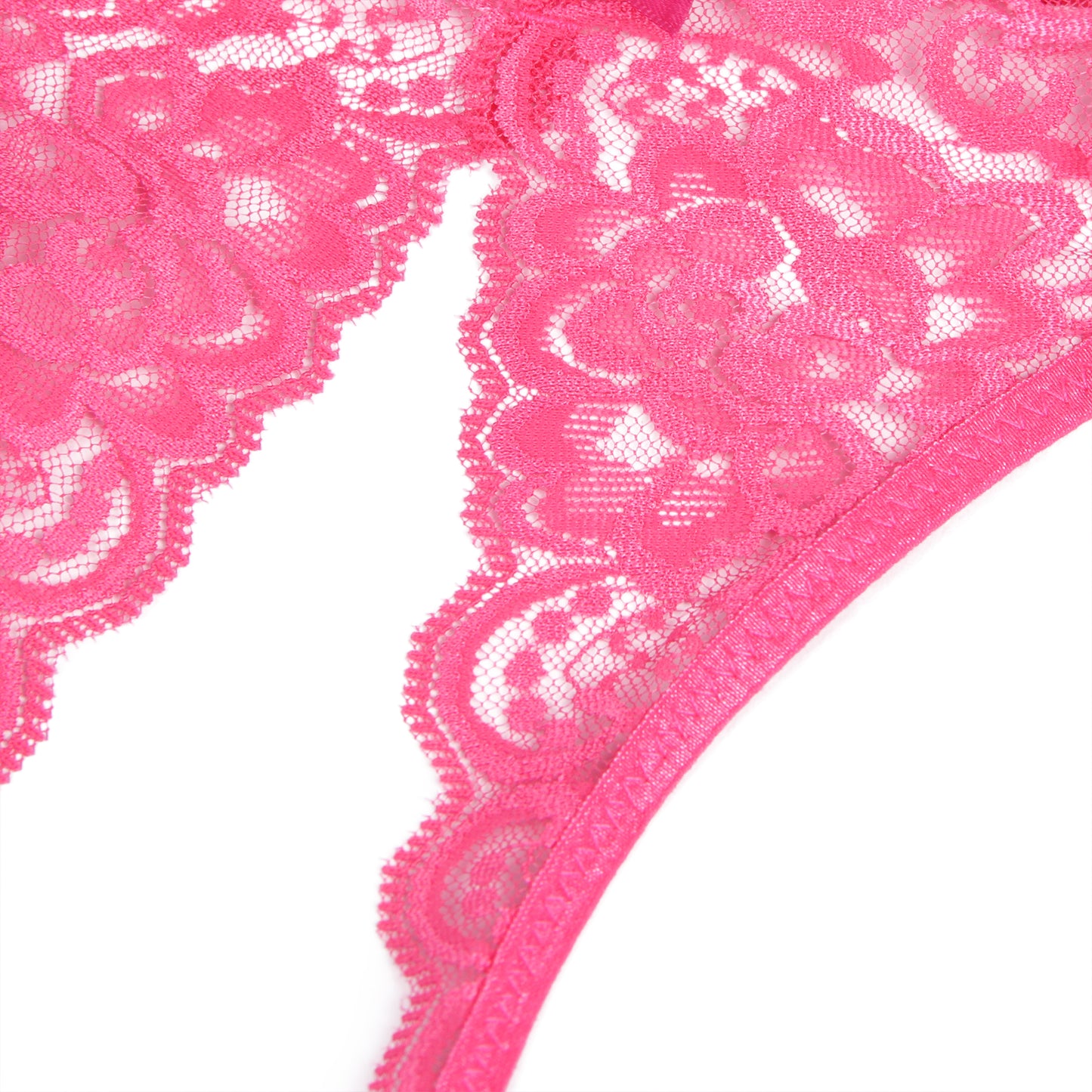 Rose Open Crotch Lace Bow Panty