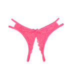Rose Open Crotch Lace Bow Panty