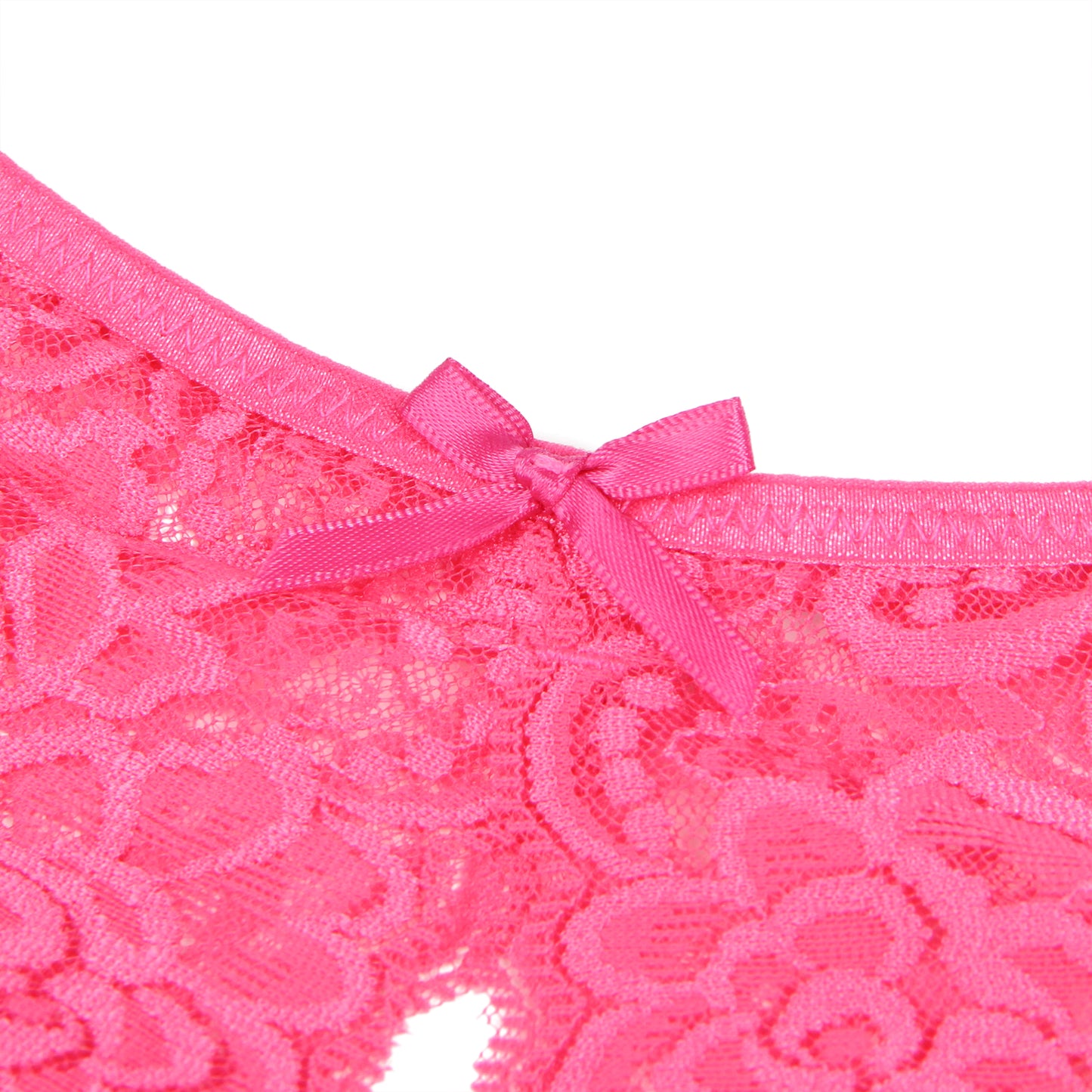 Rose Open Crotch Lace Bow Panty