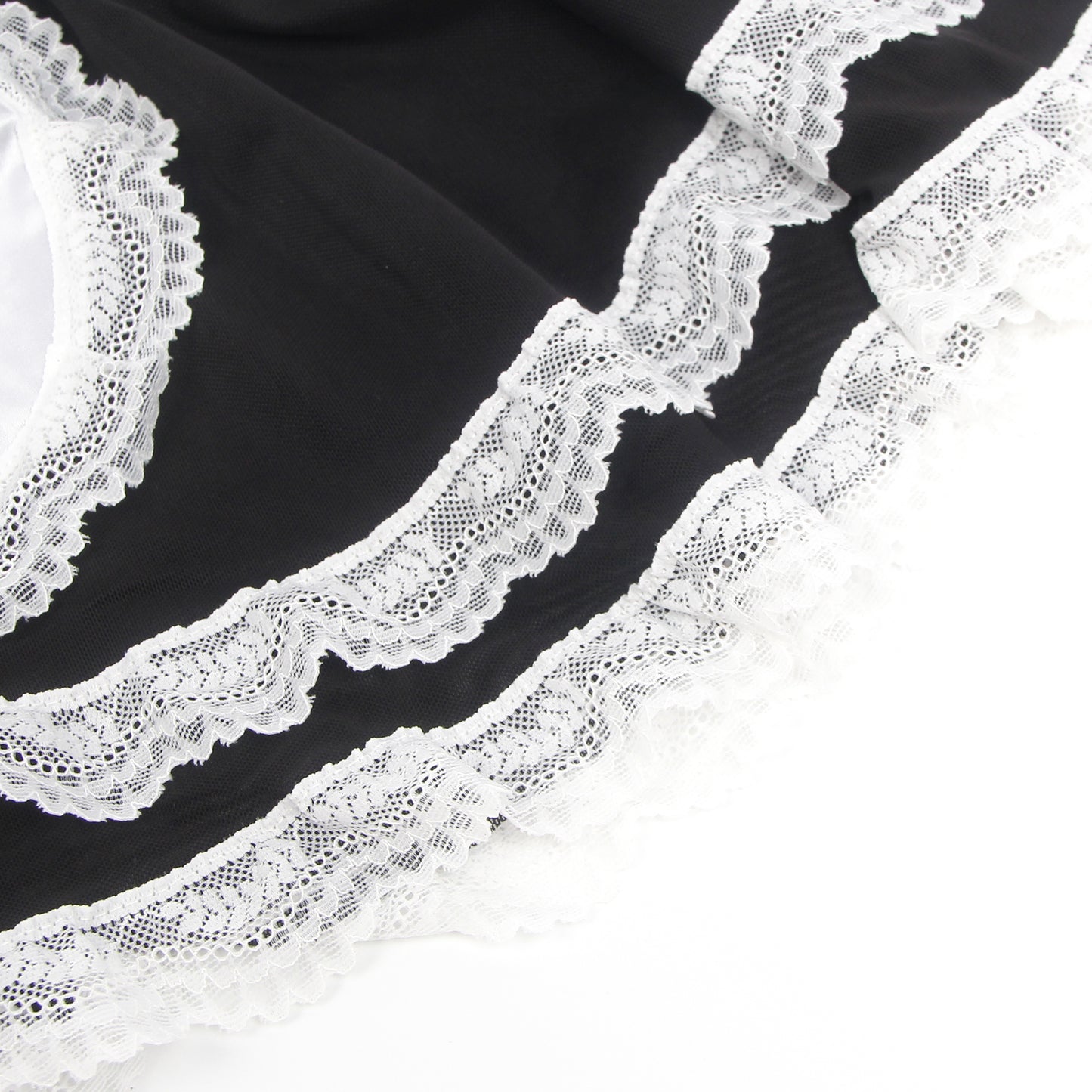 Black Sexy PU Leather Mesh Maid Costume