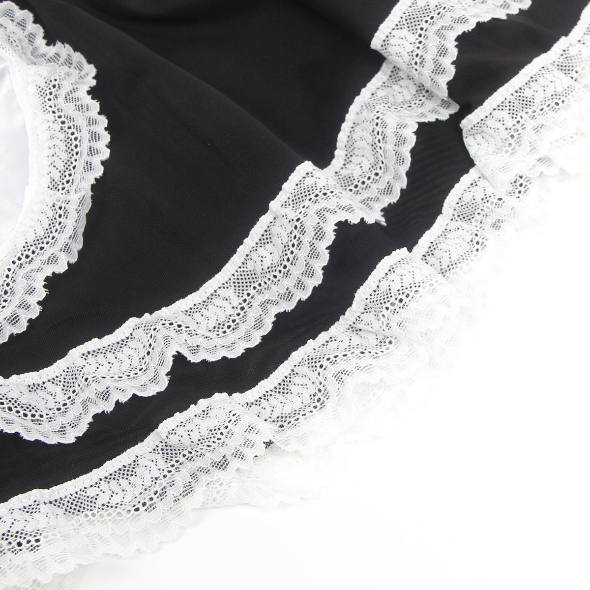 Black Sexy PU Leather Mesh Maid Costume
