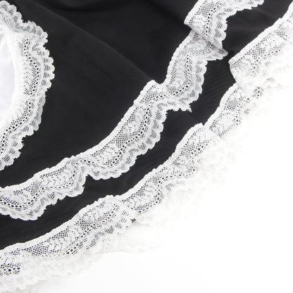 Black Sexy PU Leather Mesh Maid Costume