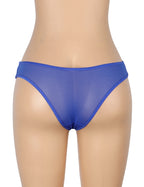 Blue Lace Low Waist Thin Straps Panty