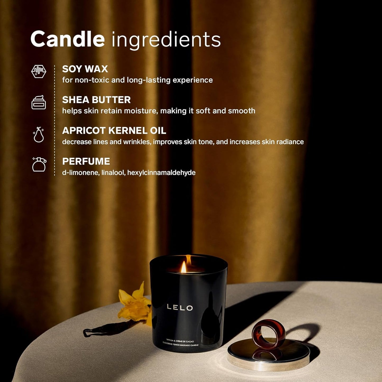 LELO Flickering Touch Massage Candle, Snow Pear and Cedarwood