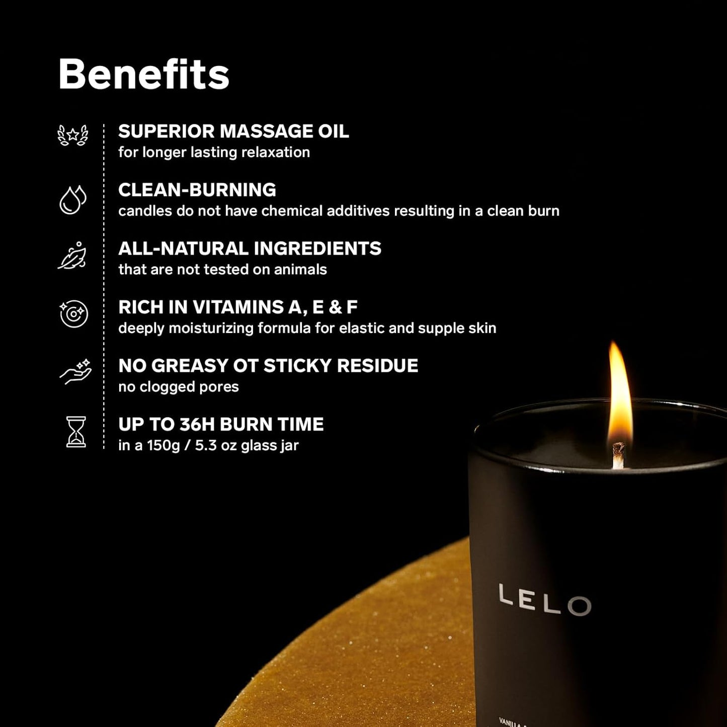 LELO Flickering Touch Massage Candle, Snow Pear and Cedarwood